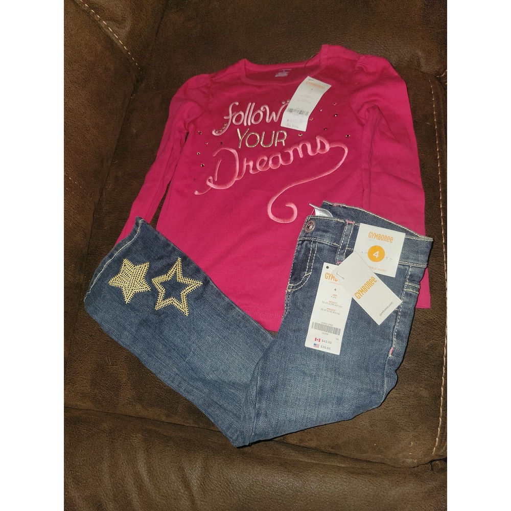 Gymboree star of the show follow your dreams top star jeans size 4 nwt‎